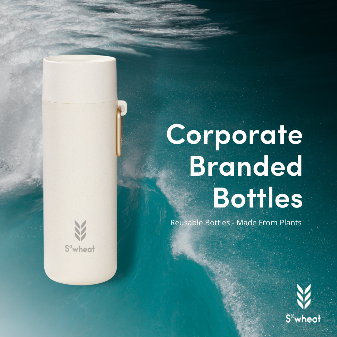 corporate branded bottles - reusable bottles made from plants corporate merchandise