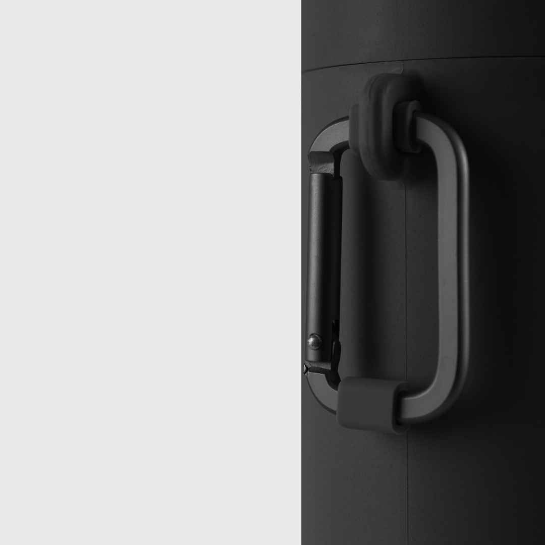 Black carry clip on Reusable water bottle in black colour by S'wheat bottle