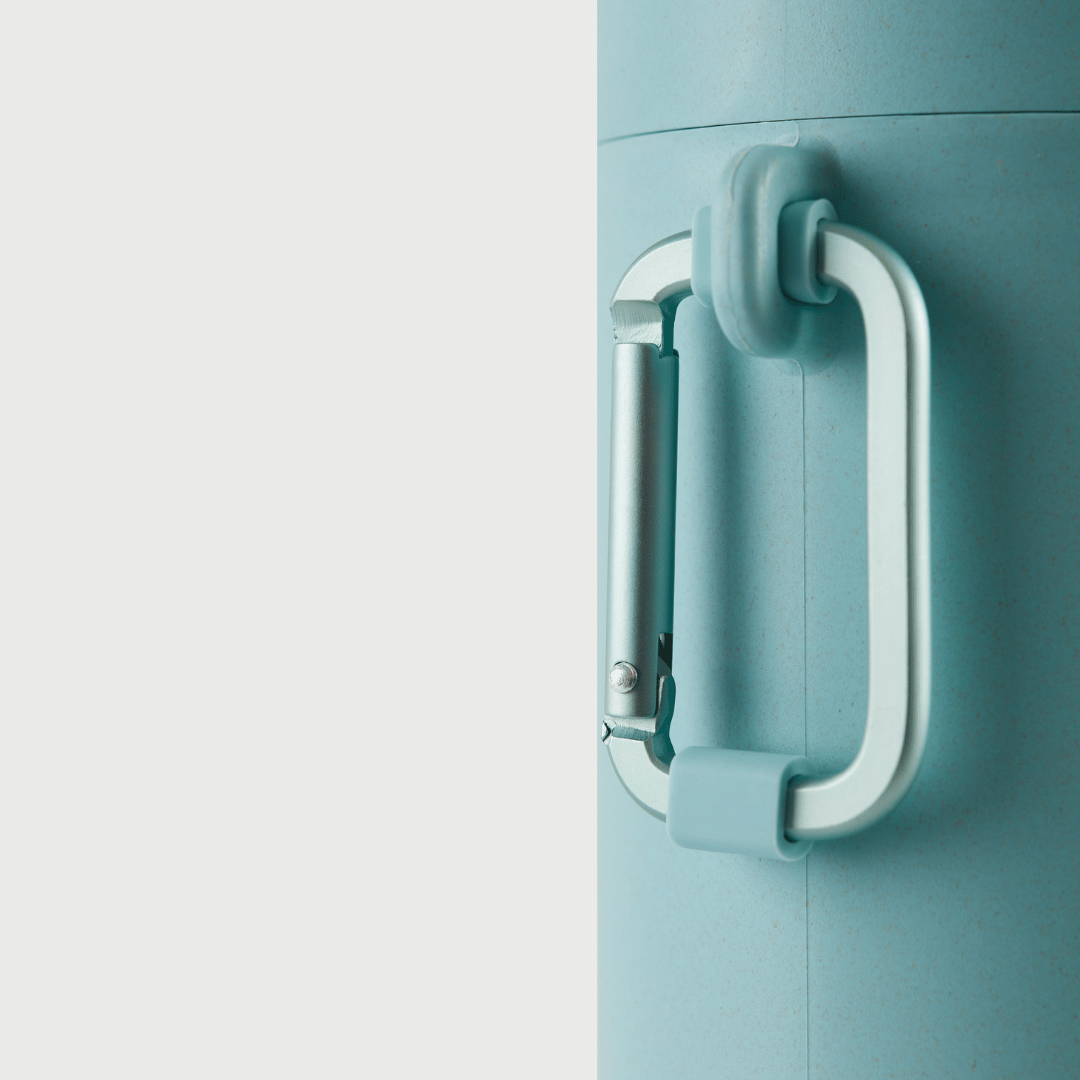 Blue carry clip on Reusable water bottle in blue colour by S'wheat bottle