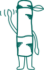 Bamboo character representing the durable design of the reusable bottles